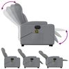 vidaXL Fauteuil inclinable de massage électrique Gris clair Tissu