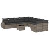 vidaXL Salon de jardin 11 pcs avec coussins gris r&eacute;sine tress&eacute;e