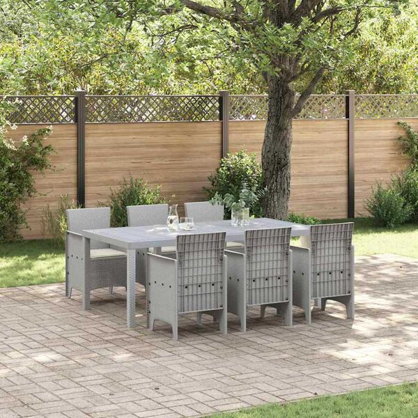 vidaXL Ensemble de salle &agrave; manger pour jardin 7 pcs Gris clair