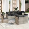 vidaXL Salon de jardin 8 pcs avec coussins gris clair r&eacute;sine tress&eacute;e