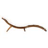 vidaXL Chaise longue avec coussins cr&egrave;me bois massif acacia