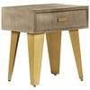 vidaXL Table de chevet 45x35x48 cm Bois solide de manguier et fonte