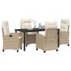 vidaXL Ensemble de salle &agrave; manger pour jardin 5 pcs Beige polyrotin