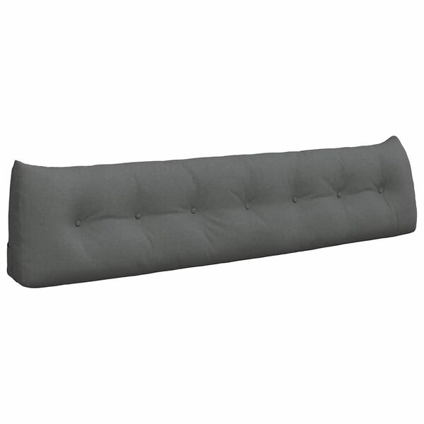 vidaXL Coussin de Dos Gris fonc&eacute; 200 x 24 x 50 cm tissu