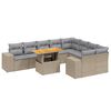 vidaXL Salon de jardin avec coussins 10 pcs beige r&eacute;sine tress&eacute;e