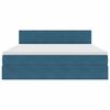 vidaXL Lit de Rangement avec matelas Bleu fonc&eacute; 160 x 200 cm Velours