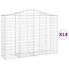 vidaXL Paniers &agrave; gabions arqu&eacute;s 14 pcs 200x50x140/160 cm Fer galvanis&eacute;