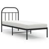 vidaXL Cadre de lit m&eacute;tal sans matelas avec t&ecirc;te de lit noir 75x190 cm