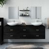 vidaXL Ensemble de meubles salle de bain 5 pcs noir bois d'ingénierie