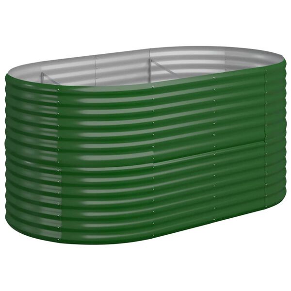 vidaXL Lit sur&eacute;lev&eacute; de jardin Acier galvanis&eacute; 152x80x68 cm Vert