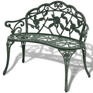 vidaXL Banc de jardin 100 cm Aluminium coul&eacute; Vert