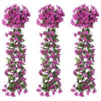 vidaXL Guirlandes de fleurs artificielles 3 pcs violet clair 85 cm