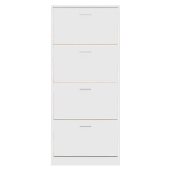 vidaXL Armoire &agrave; chaussures Blanc 63x24x147 cm Bois d'ing&eacute;nierie