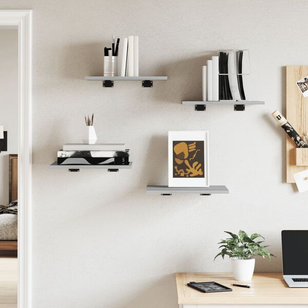 vidaXL Étagères murales 4 pcs sonoma gris 40x30x1,5 cm bois ingénierie