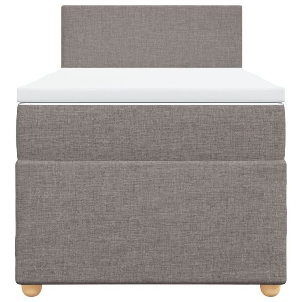 vidaXL Sommier &agrave; lattes de lit avec matelas Taupe 80x200 cm Tissu