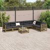 vidaXL Salon de jardin 8 pcs avec coussins bois de pin impr&eacute;gn&eacute;