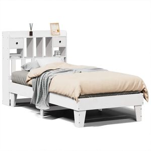 vidaXL Cadre de lit sans matelas blanc 90x190 cm bois de pin massif