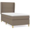 vidaXL Sommier &agrave; lattes de lit avec matelas Taupe 90x190 cm Tissu