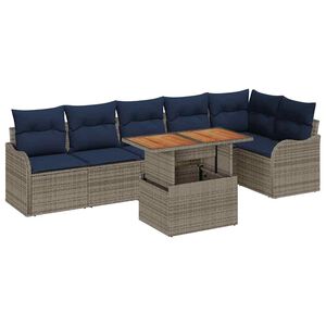 vidaXL Ensemble de canap&eacute; de jardin 7 pc 6-Nombre de places