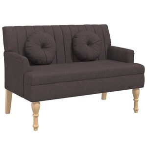 vidaXL Banc avec coussins marron fonc&eacute; 113x64,5x75,5 cm tissu