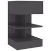 vidaXL Table de chevet Gris brillant 40x35x65 cm bois d&rsquo;ing&eacute;nierie
