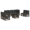 vidaXL Ensemble de canap&eacute; de jardin 9 pc Gris polyrotin