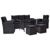 vidaXL Salon de jardin 6 pcs avec coussins R&eacute;sine tress&eacute;e Noir