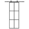vidaXL Porte coulissante kit de quincaillerie noir 76x205 cm verre ESG