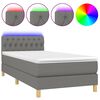 vidaXL Sommier &agrave; lattes de lit et matelas et LED Gris fonc&eacute; 100x200 cm