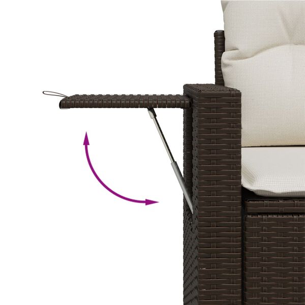 vidaXL Salon de jardin avec coussins 6 pcs marron r&eacute;sine tress&eacute;e