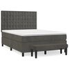 vidaXL Sommier &agrave; lattes de lit et matelas Gris fonc&eacute; 140x200cm Velours