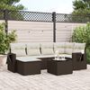 vidaXL Salon de jardin avec coussins 7 pcs marron r&eacute;sine tress&eacute;e