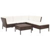 vidaXL Salon de jardin 6 pcs avec coussins R&eacute;sine tress&eacute;e Marron