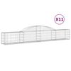 vidaXL Paniers &agrave; gabions arqu&eacute;s 11 pcs 300x30x40/60 cm fer galvanis&eacute;