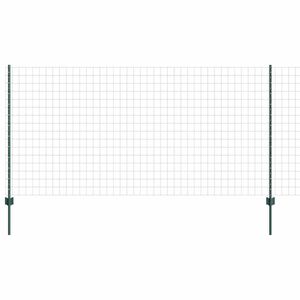 vidaXL Cl&ocirc;ture Euro avec poteau 25 x 1,2 m Acier recouvert de PVC Vert