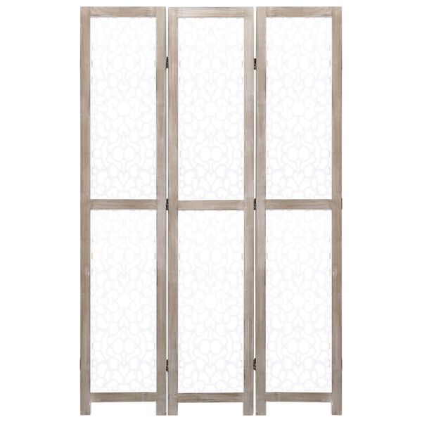 vidaXL Cloison de séparation 3 panneaux Blanc 105x165 cm Bois solide