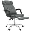 vidaXL Fauteuil de massage inclinable de bureau Gris fonc&eacute; Tissu