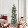 vidaXL Arbre de No&euml;l artificiel slim avec 300 LED Vert et blanc 180 cm