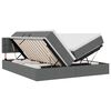 vidaXL Lit de rangement LED avec matelas Gris fonc&eacute; 180 x 200 cm Tissu