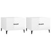 vidaXL Tables basses avec pieds m&eacute;tal 2 pcs Blanc brillant 50x50x40 cm