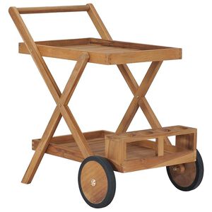 vidaXL Chariot &agrave; th&eacute; Bois de teck solide