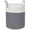 vidaXL Panier de rangement gris et blanc &Oslash;38x46 cm coton