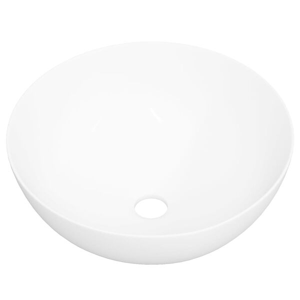 vidaXL Lavabo blanc 36x15 cm c&eacute;ramique rond