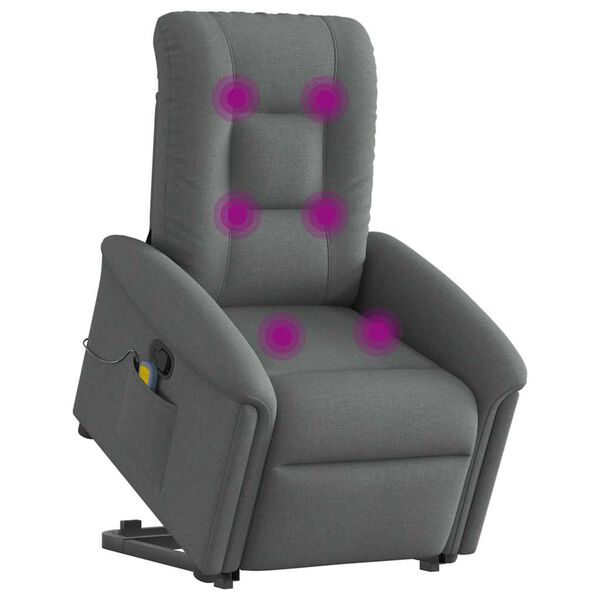vidaXL Fauteuil de massage inclinable Gris fonc&eacute; Tissu