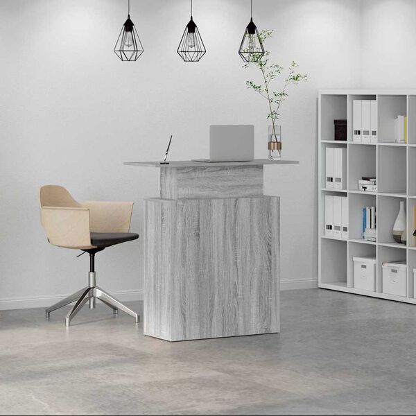 vidaXL Bureau de réception sonoma gris 100x40x104 cm bois ingénierie