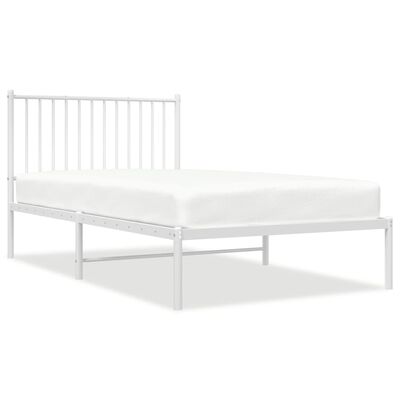 vidaXL Cadre de lit métal sans matelas et tête de lit blanc 100x190 cm