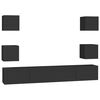 vidaXL Ensemble de meubles TV 6 pcs Noir Bois d'ing&eacute;nierie