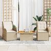 vidaXL Salon de jardin avec coussins 3 pcs beige r&eacute;sine tress&eacute;e