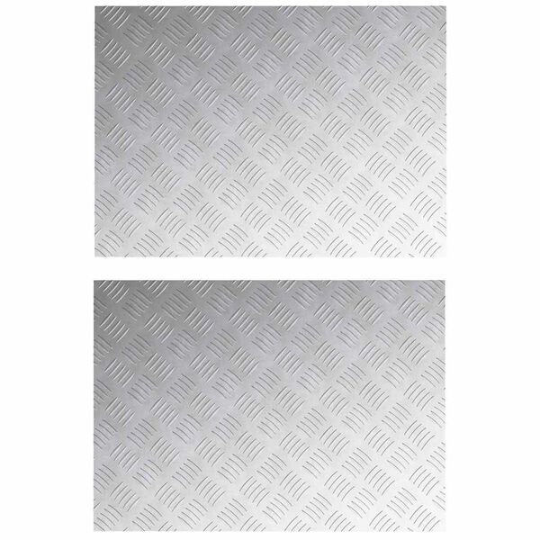 vidaXL Nez de marche Rectangulaire 2 pcs Argent&eacute; 70 x 50 cm Aluminium