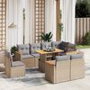 vidaXL Salon de jardin avec coussins 9 pcs beige r&eacute;sine tress&eacute;e